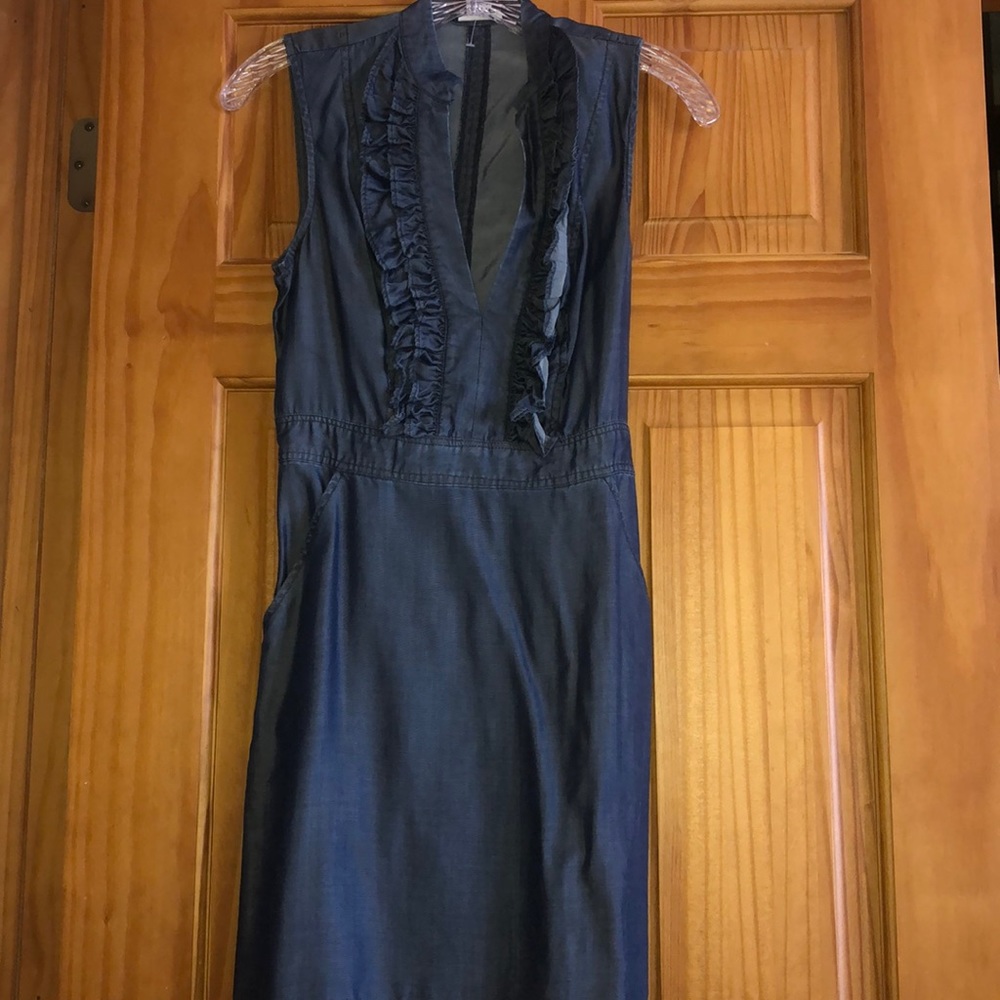 Bebe lightweight medium blue chambray dress